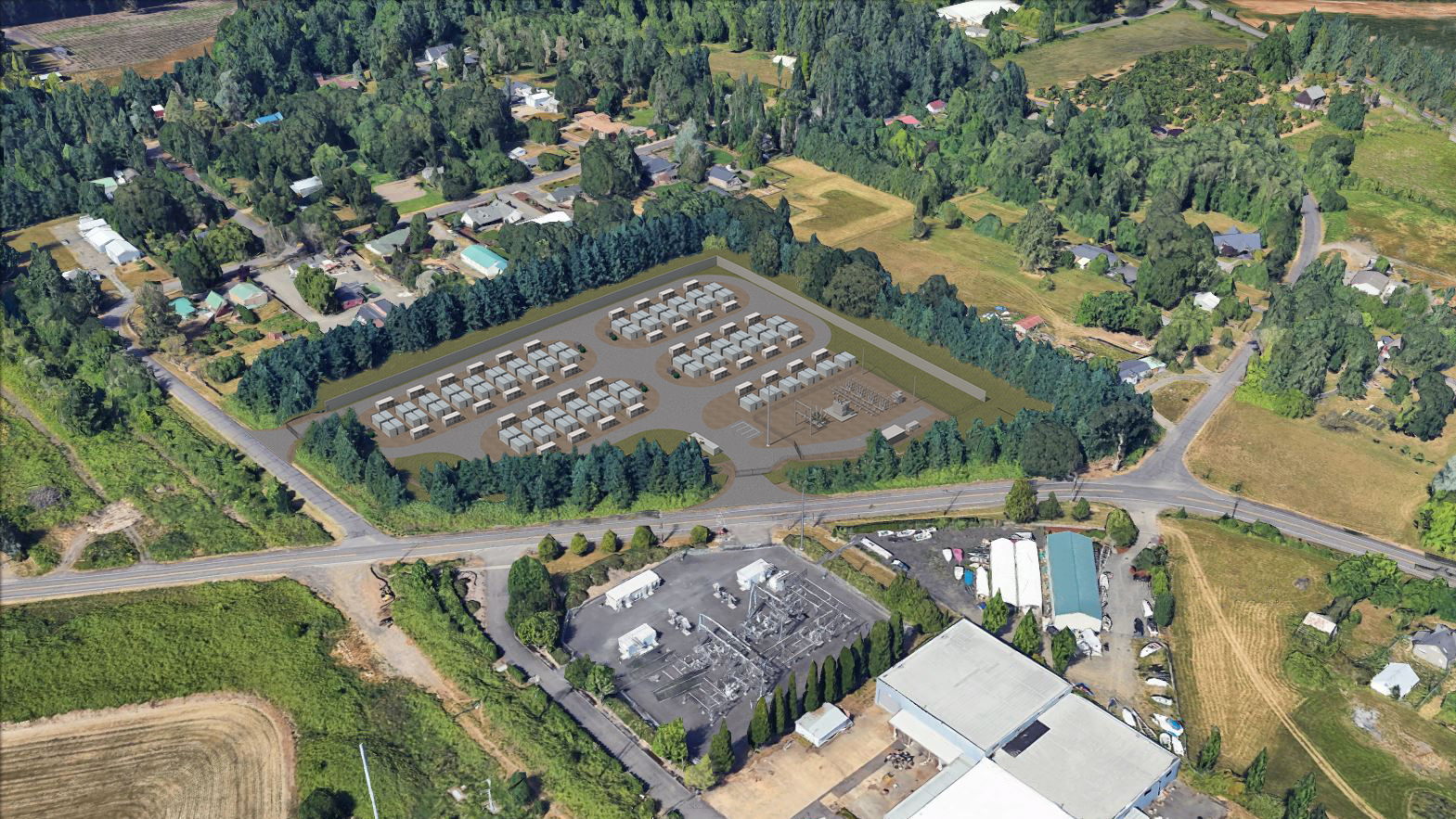 Conceptual view of proposed BESS as part of Bendemeer neighborhood